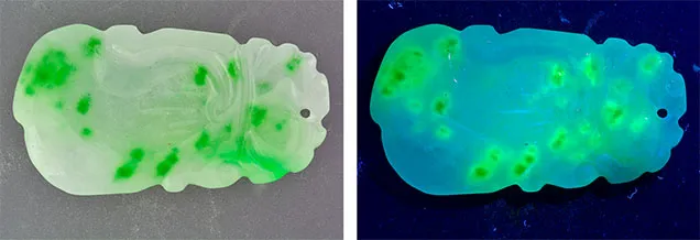 Diamond fluorescence test under UV light — ترجمه اختصاصی از GIA توسط نگین یاب