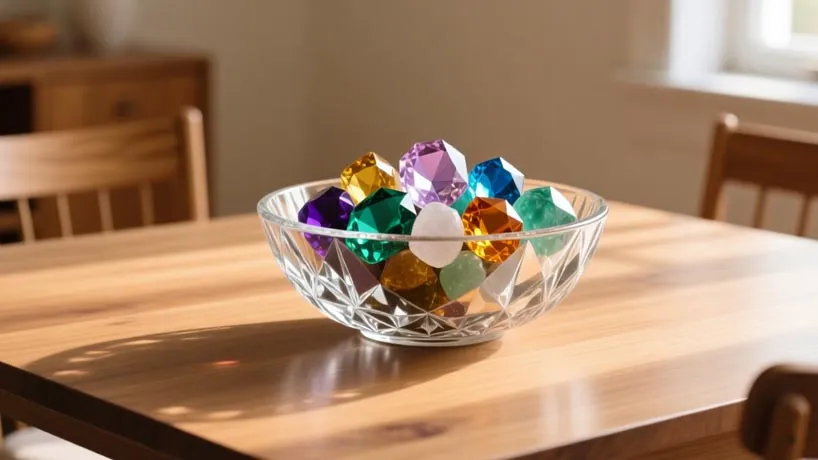 میز نهارخوری با سنگ ها
